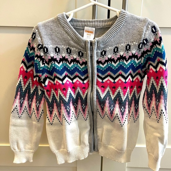 Gymboree XS (4) zip up fair isle sweater - Picture 1 of 6